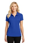 port authority l580 ladies pinpoint mesh zip polo Front Thumbnail