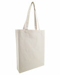 oad oad106r midweight recycled cotton gusseted tote Front Thumbnail