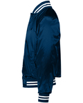 Augusta Sportswear 3610 Satin Baseball Jacket/Striped Trim Side Thumbnail