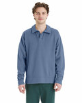 comfortwash by hanes gdh490 unisex garment dye polo collar sweatshirt Front Thumbnail