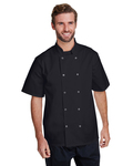 artisan collection by reprime rp664 unisex studded front short-sleeve chef's coat Front Thumbnail