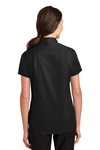 port authority l664 ladies short sleeve superpro ™ twill shirt Back Thumbnail