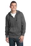 district dt192 young mens marled fleece full-zip hoodie Front Thumbnail