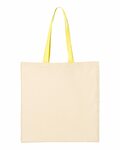 q-tees qtb6000 economical tote with contrast-color handles Front Thumbnail