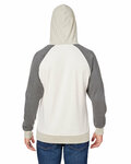 j america 8886ja unisex vintage tricolor hooded sweatshirt Back Thumbnail