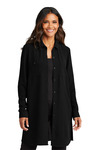 port authority lw715 ladies textured crepe long tunic Front Thumbnail