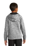 sport-tek yst225 youth posicharge ® electric heather fleece hooded pullover Back Thumbnail