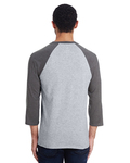 hanes 42ba men's 4.5 oz., 60/40 ringspun cotton/polyester x-temp® baseball t-shirt Back Thumbnail
