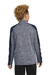 Sport-Tek YST397 Youth PosiCharge ® Electric Heather Colorblock 1/4-Zip Pullover Back Thumbnail