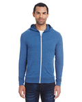 threadfast apparel 302z unisex triblend full-zip light hoodie Front Thumbnail