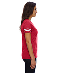 LAT 3537 Women's Football V-Neck Fine Jersey Tee Side Thumbnail