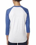 next level 6051 unisex tri-blend 3/4-sleeve raglan t-shirt Back Thumbnail