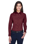 harriton m500w ladies' easy blend™ long-sleeve twill shirt with stain-release Side Thumbnail