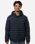 Weatherproof 26715 Men's Lightweight Poly-filled Hooded Puffer Jacket Front Thumbnail