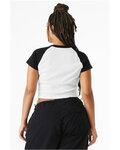 Bella + Canvas 1201 Ladies' Micro Ribbed Raglan Baby Tee Back Thumbnail