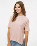 mv sport w23711 women's french terry short sleeve crewneck pullover Side Thumbnail