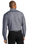 port authority w382 long sleeve chambray easy care shirt Back Thumbnail