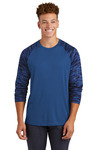 Sport-Tek ST376LS Drift Camo Colorblock Long Sleeve Tee Front Thumbnail