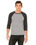 Bella + Canvas 3200 Unisex 3/4-Sleeve Baseball T-Shirt Front Thumbnail