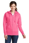 port & company lpc78zh ladies core fleece full-zip hooded sweatshirt Front Thumbnail