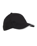 big accessories bx004 6-panel twill sandwich baseball cap Front Thumbnail