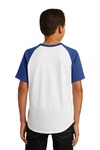 sport-tek yt201 youth short sleeve colorblock raglan jersey Back Thumbnail