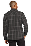 port authority w672 long sleeve ombre plaid shirt Back Thumbnail