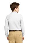 port authority y500ls youth long sleeve silk touch™ polo Back Thumbnail