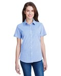 artisan collection by reprime rp321 ladies' microcheck gingham short-sleeve cotton shirt Side Thumbnail