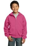 port & company pc90yzh youth core fleece full-zip hooded sweatshirt Front Thumbnail