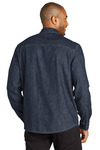 port authority w676 long sleeve perfect denim shirt Back Thumbnail