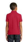 port authority y100 youth core classic pique polo Back Thumbnail