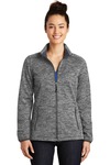 sport-tek lst30 ladies posicharge ® electric heather soft shell jacket Front Thumbnail