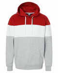 j america 8644 men's varsity pullover hooded sweatshirt Front Thumbnail