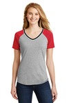 district dt276 juniors mesh sleeve v-neck tee Front Thumbnail