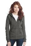 District DT292 Juniors Marled Fleece Full-Zip Hoodie Front Thumbnail