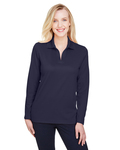 Devon & Jones DG20LW CrownLux Performance™ Ladies' Plaited Long Sleeve Polo Side Thumbnail