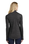 Sport-Tek LST855 Ladies Sport-Wick ® Stretch Reflective Heather 1/2-Zip Pullover Back Thumbnail
