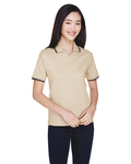 devon & jones d140w ladies' tipped perfect pima interlock polo Front Thumbnail