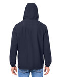 Harriton M73 Unisex Flex Twill Hooded Jacket Back Thumbnail