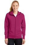 sport-tek l265 ladies full-zip hooded fleece jacket Front Thumbnail