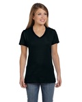 hanes s04v ladies perfect-t v-neck t-shirt Front Thumbnail