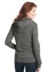 District DT292 Juniors Marled Fleece Full-Zip Hoodie Back Thumbnail