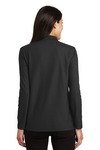 port authority l500ls ladies silk touch™ long sleeve polo Back Thumbnail