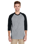 gildan g570 adult heavy cotton™ 3/4-raglan sleeve t-shirt Front Thumbnail