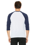 Bella + Canvas 3200 Unisex 3/4-Sleeve Baseball T-Shirt Back Thumbnail