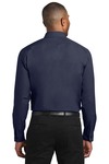 port authority w103 slim fit carefree poplin shirt Back Thumbnail