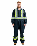 berne hvc250 men's safety striped unlined coverall Front Thumbnail
