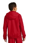 sport-tek yst73 youth hooded raglan jacket Back Thumbnail