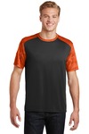 sport-tek st371 camohex colorblock tee Front Thumbnail